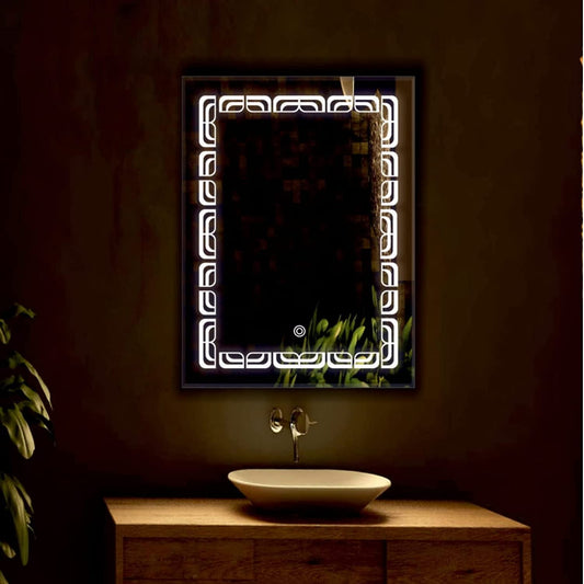 3D Rectangle design glass LED Mirror