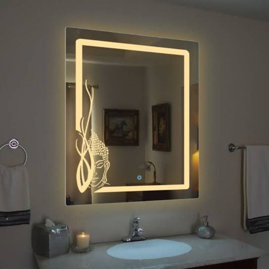 Budha rectangular  led mirror