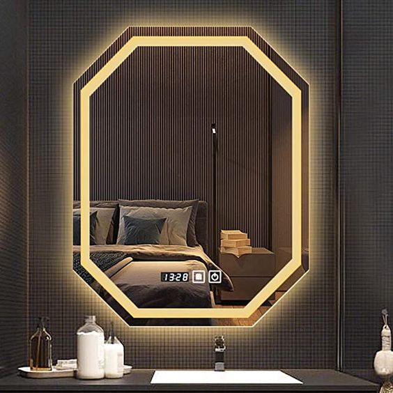 Modern Designed LED Hexgon Bathroom Mirror