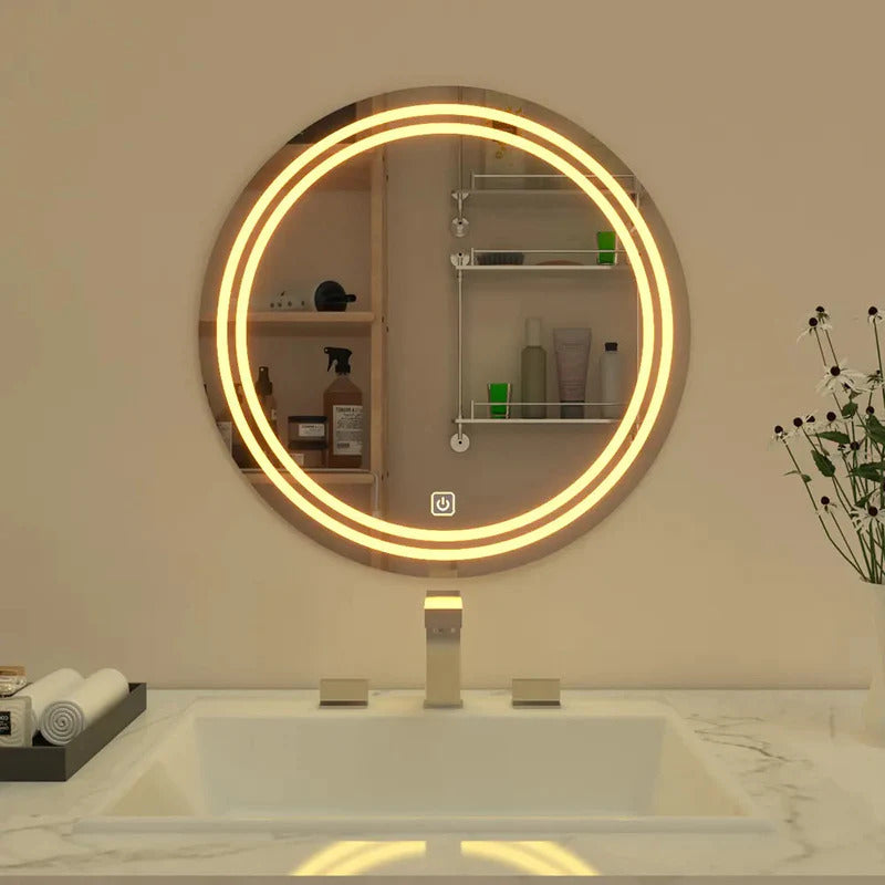 Modern Designed LED Round Smart Touch Bathroom Mirror