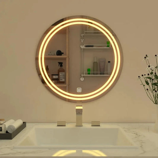 Modern Designed LED Round Smart Touch Bathroom Mirror