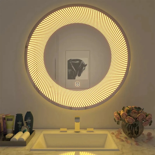 Modern Semi Spiral LED Bathroom Mirror