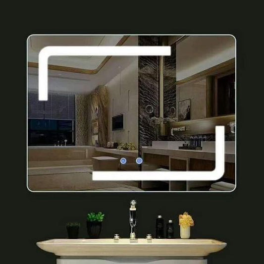 Rectangle Corner Line LED Mirror