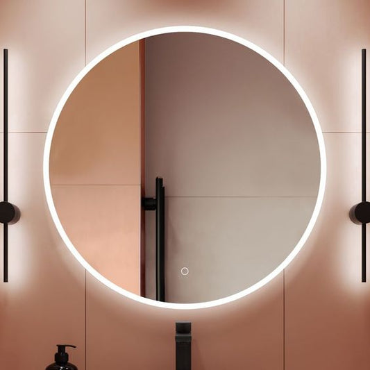Round Illuminated LED Mirror, Aria 800mm Circular Designer Showbiz Mirror