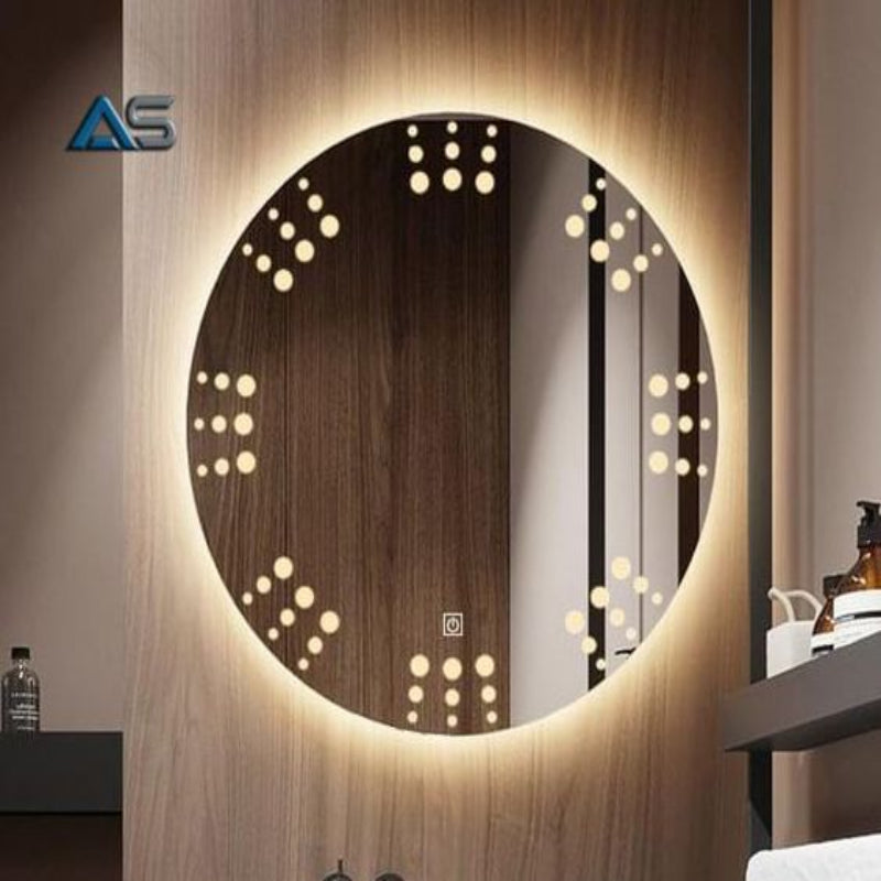 Unique Dots Round Led Mirror