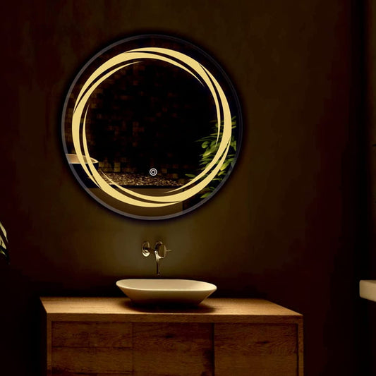 Wave type Round Shaped LED Mirror