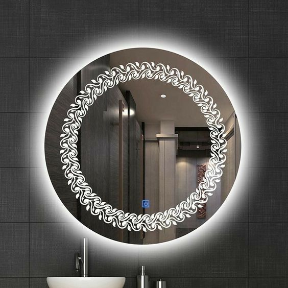 Flower Design Led Mirror