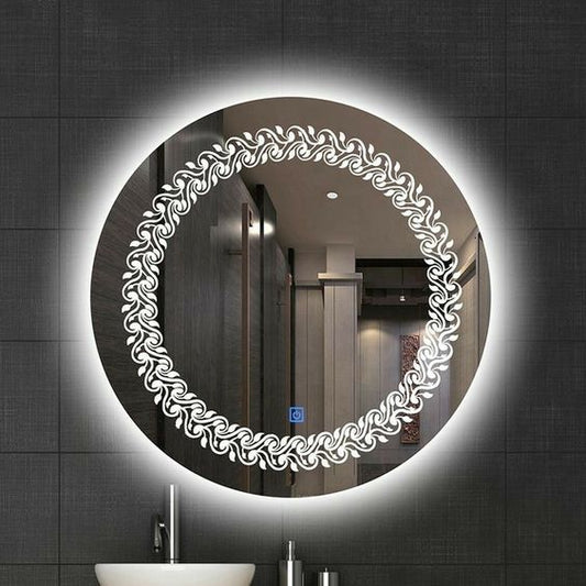 Flower Design Led Mirror