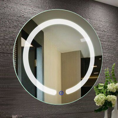 Shavertown Touch Button Modern and Contemporary Frameless Lighted Bathroom Mirror