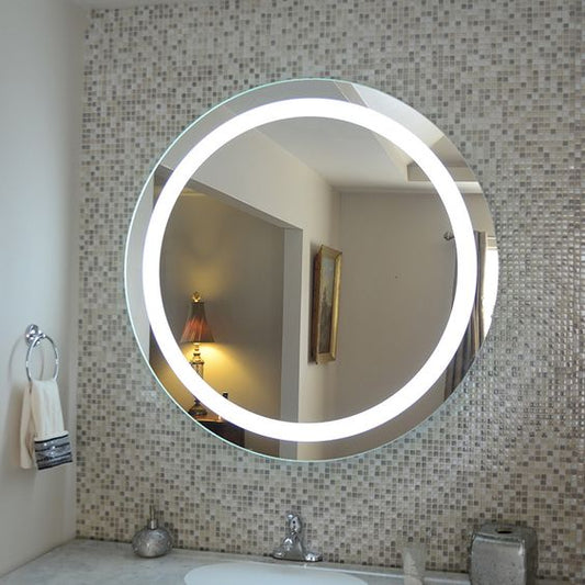 Illuminated With LED Round Shape Bathroom Mirror