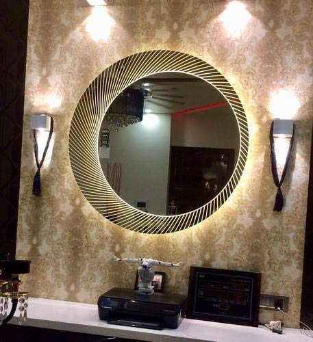 Unusual Boundary Pattern Round LED Mirror