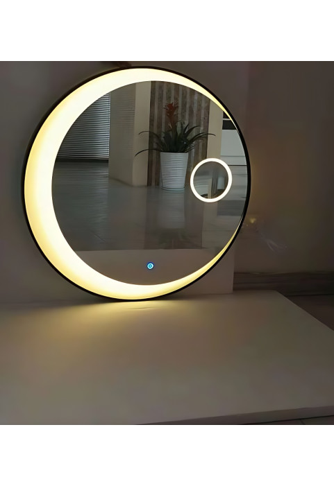 Modern Designed LED Round Bathroom Mirror with Warm Light