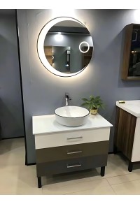 Modern Designed bathroom vanity set with three color panel front