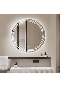 Orren Ellis Stylish Smart Memory LED Bathroom Mirror, Anti-Fog Touch Switch Smart Makeup Vanity Mirror w 6500K High Lumen Lights