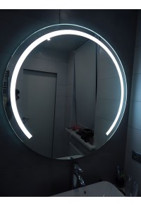Round mirror with LED light