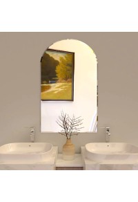 Scandinavian Frameless Arched Beveled Bathroom Mirror