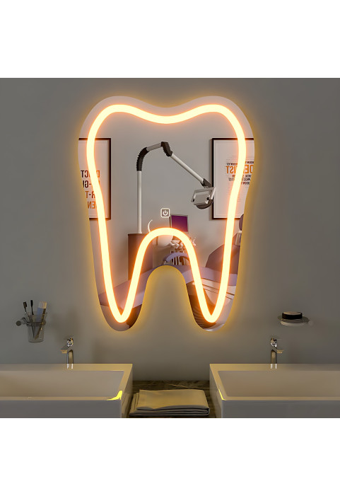 Tooth-Shaped LED Mirror for Dentist Office