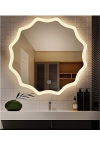 Wall Mounted Glass Led Wall Mirror Sensor 24x24 Inches LED Bedroom Mirror for Wal
