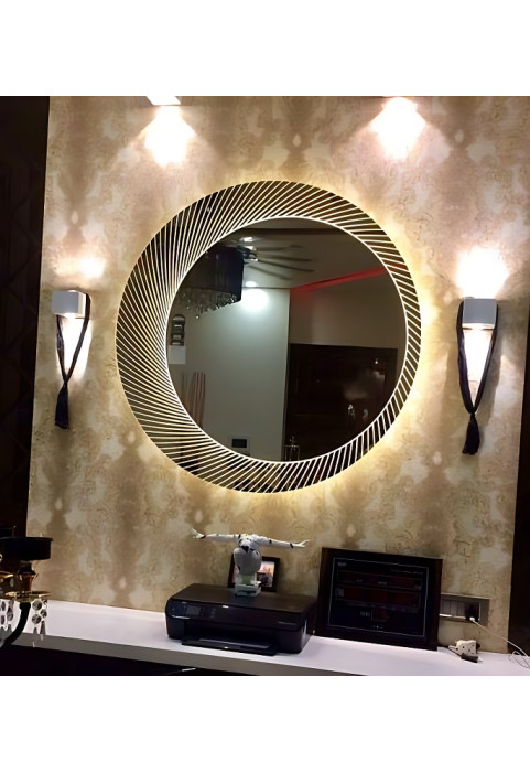 unusual boundary pattern Round LED Mirror